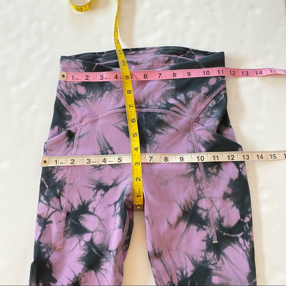 EUC Lululemon Power Thru High Rise Tight 25" Over Tie Dye Purple Grey Sz 4 Pants - Picture 13 of 16